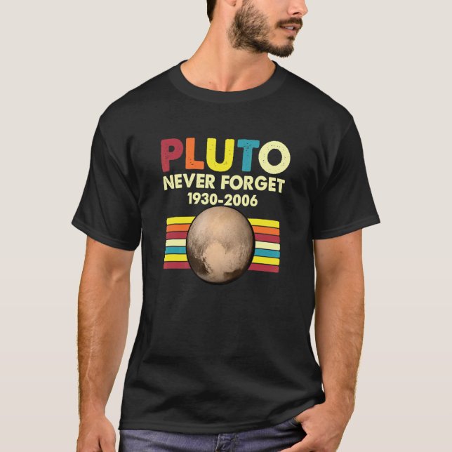T-shirt Pluto n'oublie jamais drôle Astronomie spatiale L (Devant)