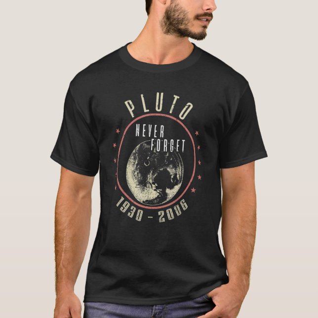 T-shirt Pluto n'oublie jamais la science rétro Astronomie  (Devant)