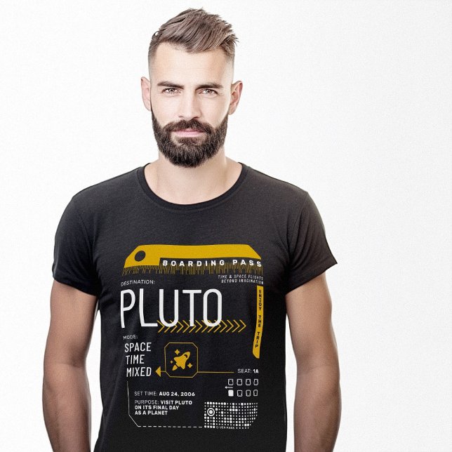T-shirt Pluton Planet Temps Voyage Passe d'embarquement (Pluto Planet Time Travel Boarding Pass T-Shirt)