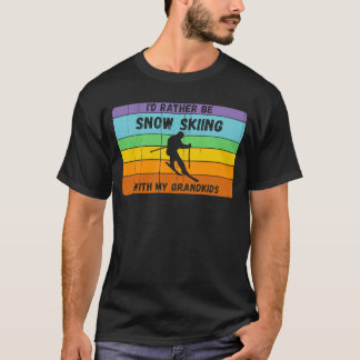 T-shirt Plutôt Faire Du Ski De Neige Avec Petits-Enfants V