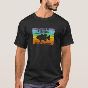 T-shirt Plutôt Pêcher Avec Grand-Fils Vintage Grandson Wi-
