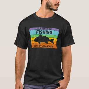 T-shirt Plutôt Pêcher Avec Les Petits-Enfants Vintage Gran