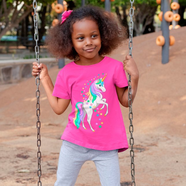 T-shirt Plutôt Rearing Rainbow Unicorn Falling Stars (Créateur téléchargé)