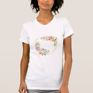 T-shirt Plutôt rose et or Flower Wreath femmes