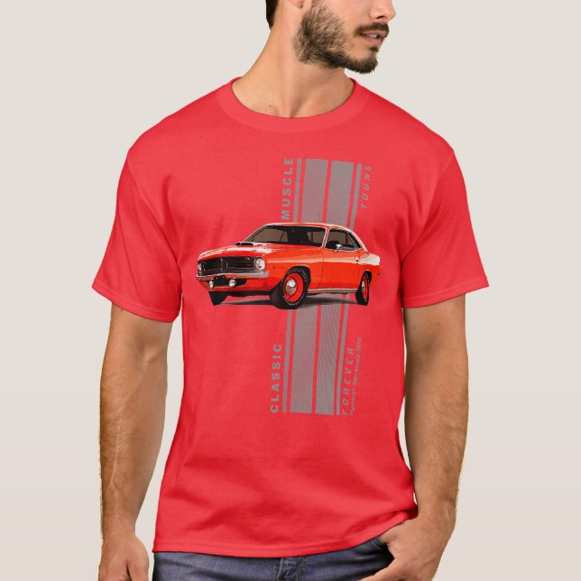 T-shirt Plymouth Barracuda Classic American Muscle s Vinta (Devant)