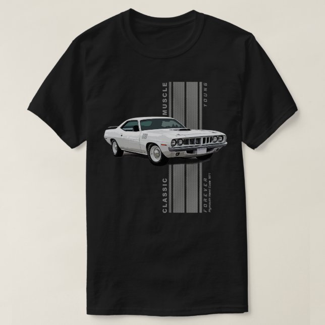 T-shirt Plymouth Hemi Cuda Classic American Muscle s Vinta (Design devant)