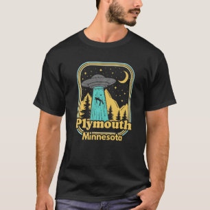 T-shirt Plymouth Minnesota Ufo Alien Hunter 80s Retro Stat