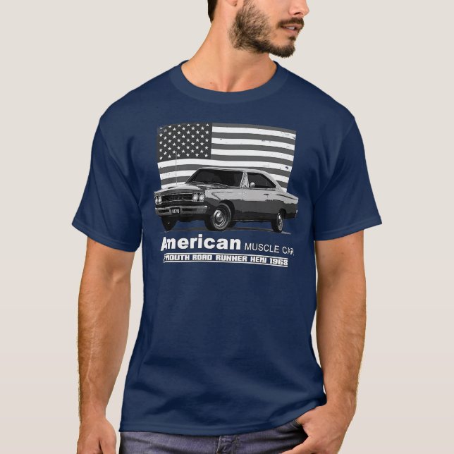 T-shirt Plymouth Road Runner American Muscle 60s 70s Old i (Devant)