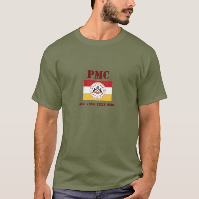 T-shirt PMC TEE in w/PMC FLAG logo - PERSONNALISER (Devant)