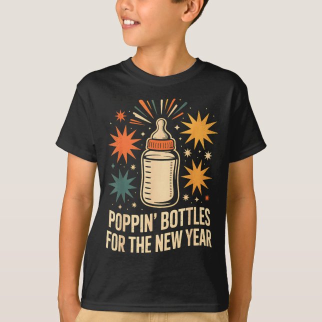 T-shirt Pn Bottles For The New Year Happy New Year Mother  (Devant)