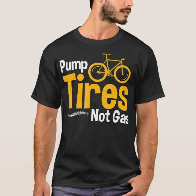 T-shirt Pneus de pompe à bicyclette amusants et non vendeu (Devant)