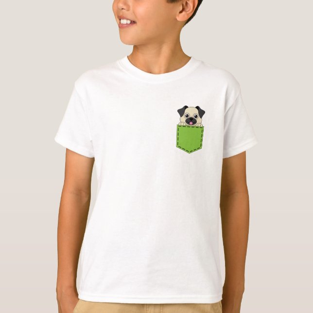 T-shirt Poche animal chien (Devant)