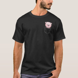 T-shirt Poche animal mignon Piglet drôle porc