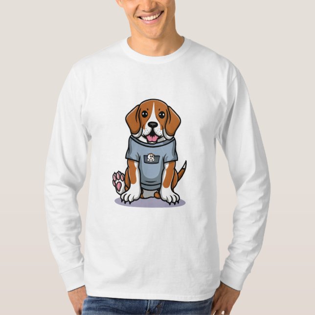 T-shirt Poche Beagle Pieds Animaux Animaux Animaux Amoureu (Devant)