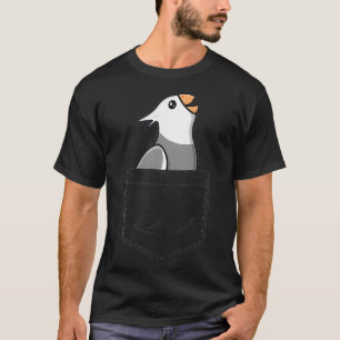 T-shirt Poche Blanc Visage Cockatiel Femmes Filles Drôle O