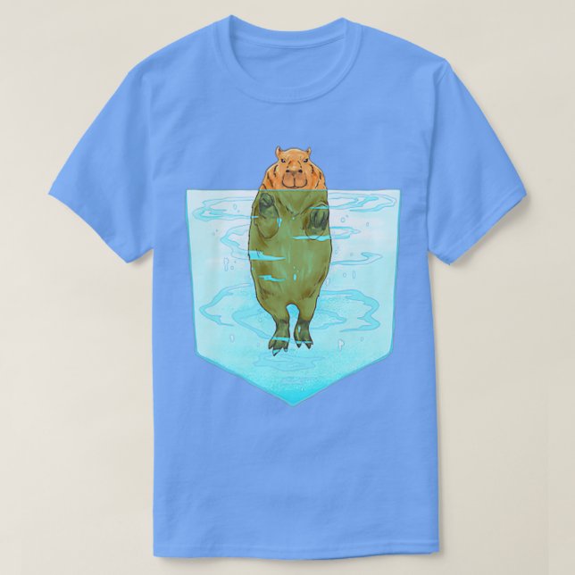 T-shirt Poche Capybara Drôle Dans Une Poche De Piscine (Design devant)