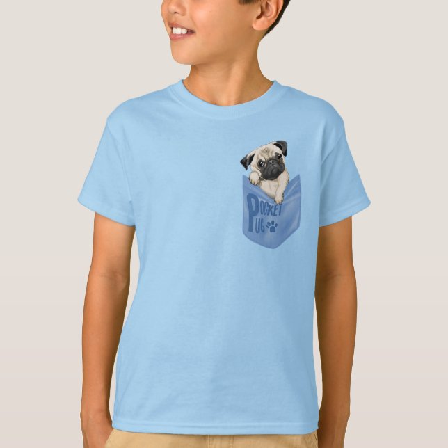 T-shirt Poche Carlin Bleu Enfants (Devant)