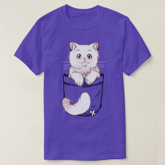T-shirt Poche Cuite Chat Perse Chat Kitten (Design devant)