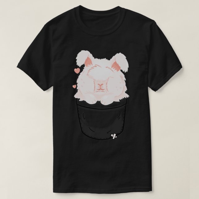 T-shirt Poche Cute Angora Rabbit (Design devant)