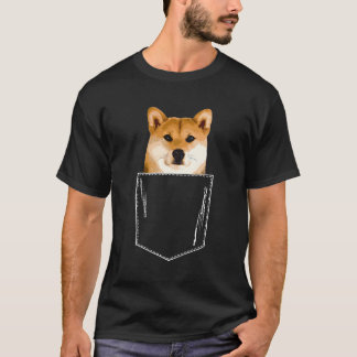 T-shirt Poche de chiot Shiba Inu