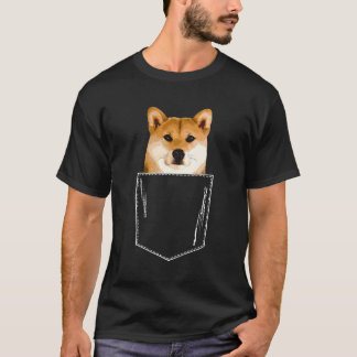 T-shirt Poche de chiot Shiba Inu