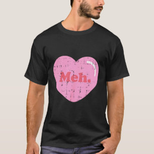T-shirt Poche de cœur meh drôle anti Saint Valentin simple