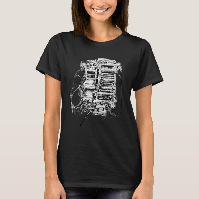 T-shirt Poche de crayon mécanique complexe d'ingénierie (Devant)