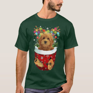 T-shirt Poche de neige Goldendoodle Chiens de poche de Noë