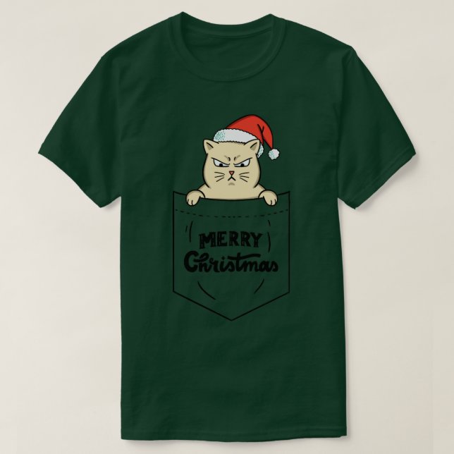T-shirt Poche de Noël de manteau (Design devant)