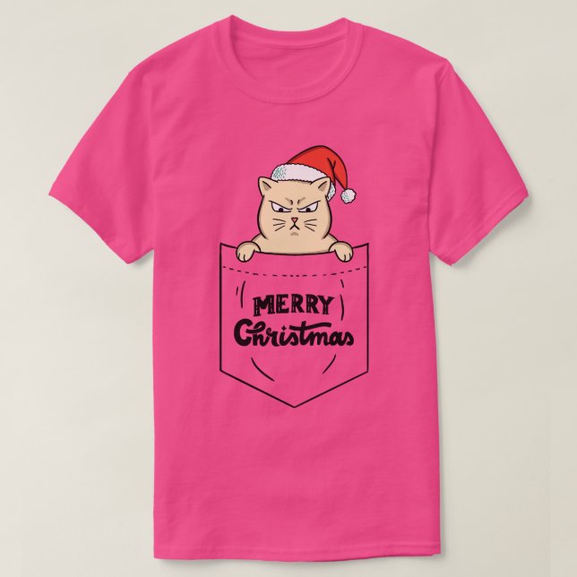 T-shirt Poche de Noël de manteau (Design devant)