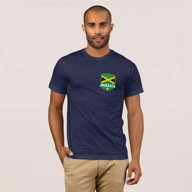 T-shirt Poche de poitrine de l'insigne jamaïcain (Devant entier)