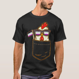 T-shirt Poche de poulet ferme LGBTQ Aseual Drapeau Ace P