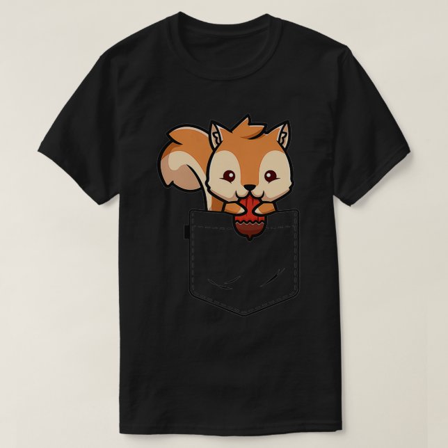 T-shirt Poche d'écureuil amusant écureuil enfant Lover Kaw (Design devant)