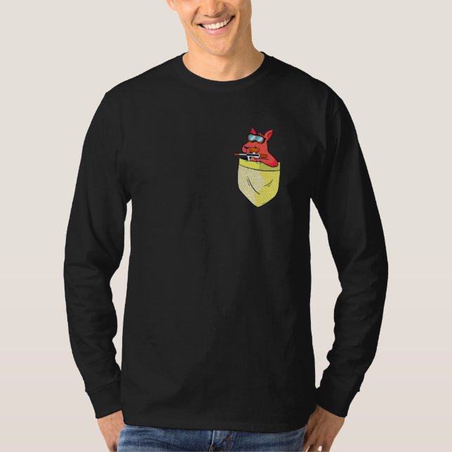 T-shirt Poche du sein drôle Kangaroo Paintball (Devant)