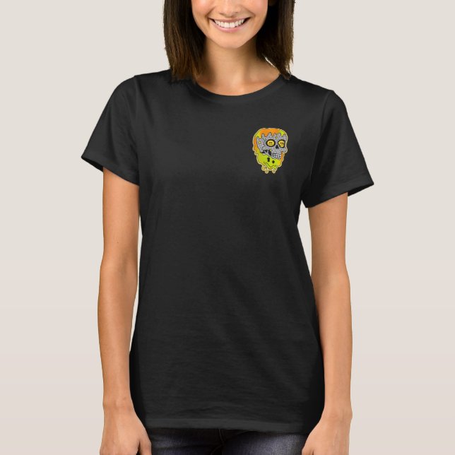 T-shirt Poche Fondu Souriant Costume Visage Happy Cute Smi (Devant)