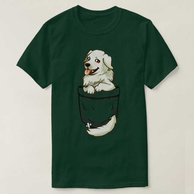 T-shirt Poche grand chien des Pyrénées (Design devant)