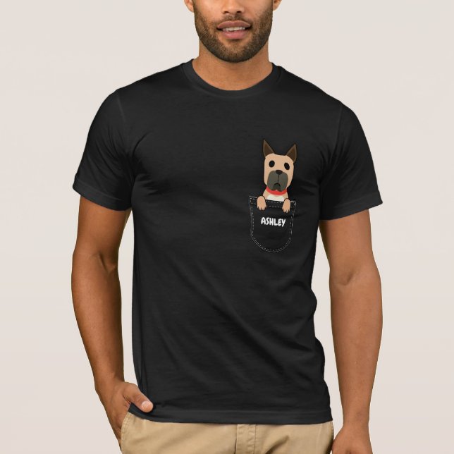 T-shirt Poche Great Dane chiot chien mignon (Devant)
