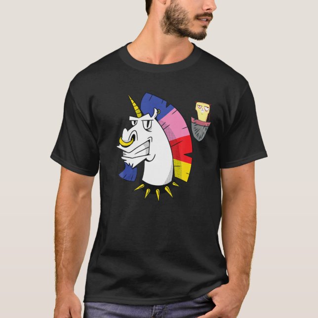 T-shirt Poche Grumpy Chat Unicorn Meowgical Caticorn Cadea (Devant)