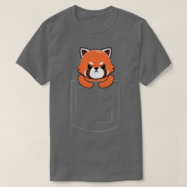 T-shirt Poche Panda RougePour Les Amateurs De Panda Panda  (Design devant)