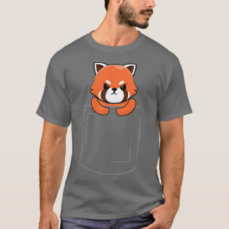 T-shirt Poche Panda RougePour Les Amateurs De Panda Panda