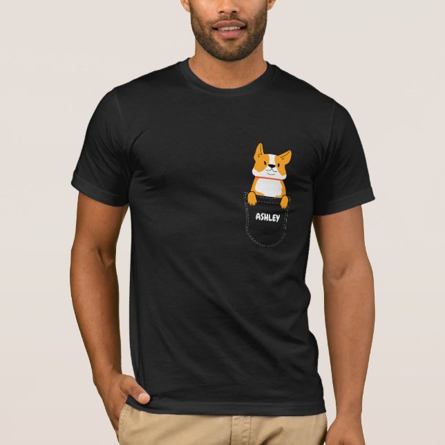 T-shirt Poche Shiba Inu chiot chien mignon (Devant)