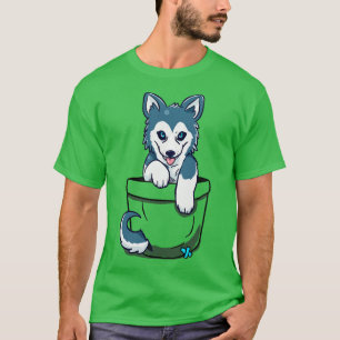 T-shirt Poche Sibérien Husky