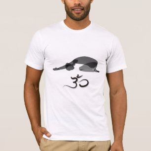 T-shirt Poche vers le bas noir, symbole om