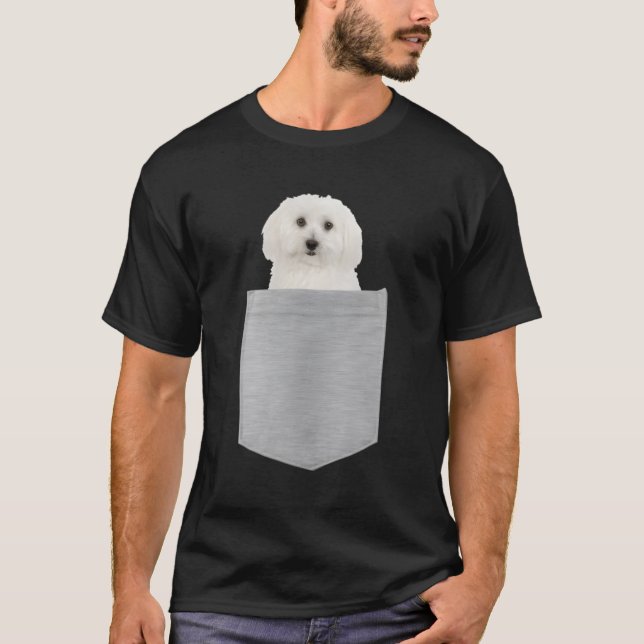 T-shirt Poches De Bichon Dans Votre Poche (Devant)