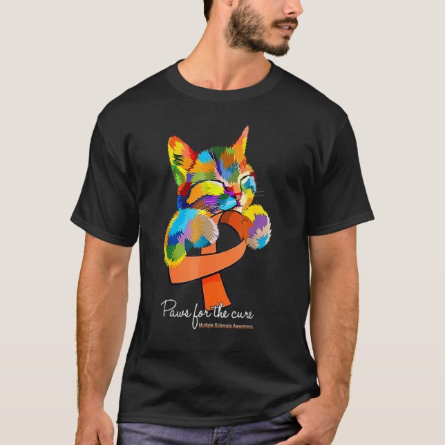 T-shirt Poches Pour Cure Cat Multiple Sclerosis Awards (Devant)