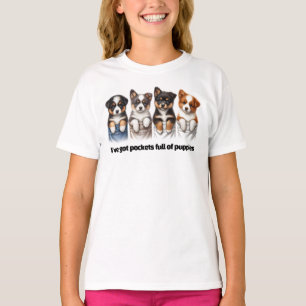 T-shirt Poches super mignonnes pleines de chiots
