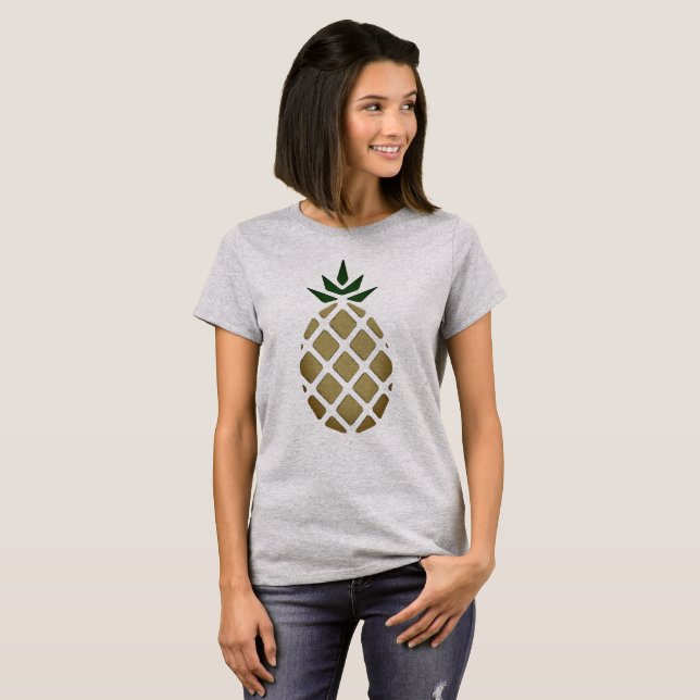 T-shirt Pochoir Ananas Tropical (Devant entier)