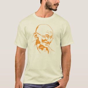 T-shirt pochoir de portrait de l'Inde de gandhi rétro