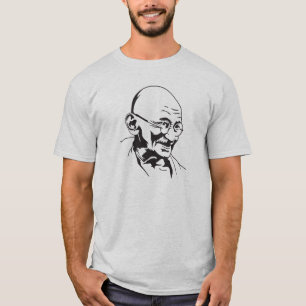 T-shirt pochoir de portrait de l'Inde de gandhi rétro