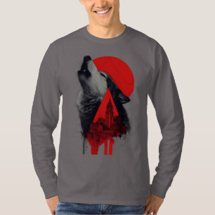 T-shirt Pochoir Trash Polka Loup Hurleur Manches Longues